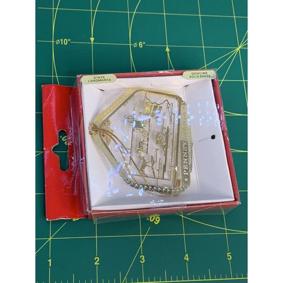 Pennsylvania State Landmarks Solid Brass Nation's Treasures Christmas Ornament - Picture 4 of 9